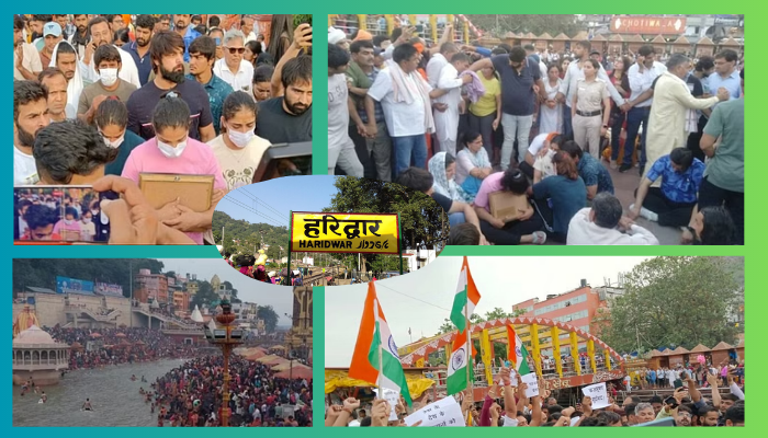 Wrestlers Protest Haridwar: हरिद्वार के हर की पैड़ी तक पंहुचा देश के पहलवानो का आंदोलन , पहलवान खिलाडियों ने की मैडल विसर्जन की कोशिश , गंगा सभा ने जताई आपत्ति