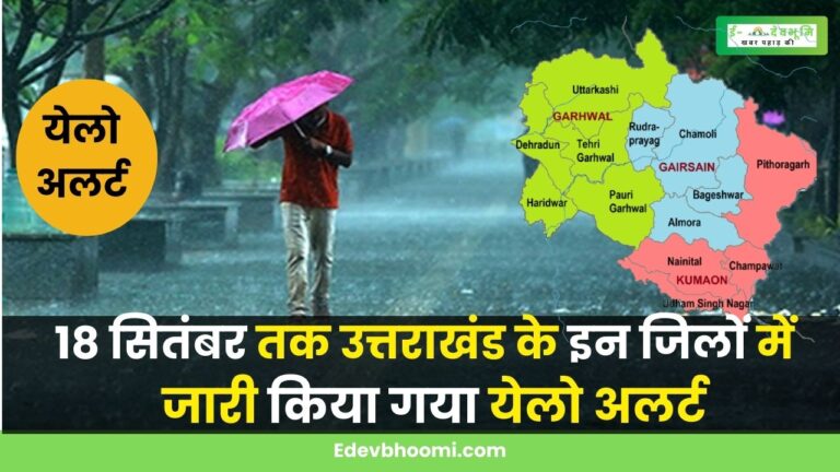 Uttarakhand Weather Tomorrow: मौसम विभाग ने उत्तराखंड के इन 6 जिलों में जारी किया येलो अलर्ट,  जानिए कैसा रहेगा आपके शहर का हाल